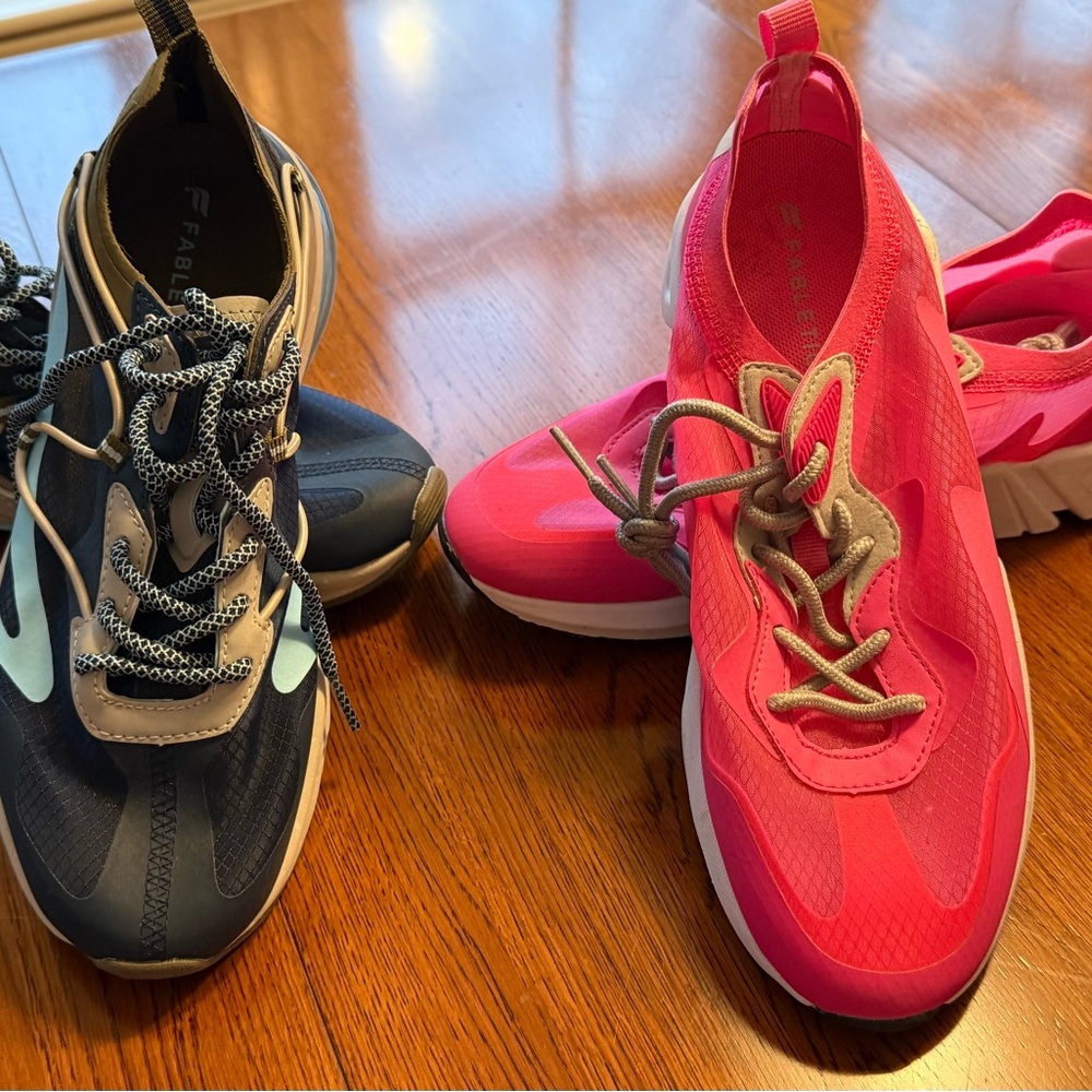 Fabletics Women's Blue and Pink Athletic Shoes…. both pair at the listed price
